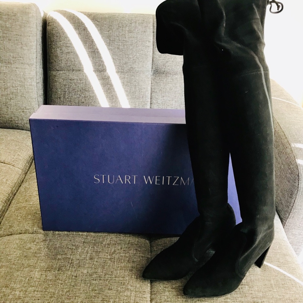 Stuart Weitzman Black Highchamp Suede OTN Boots 7